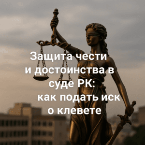 Защита чести и достоинства в суде РК
